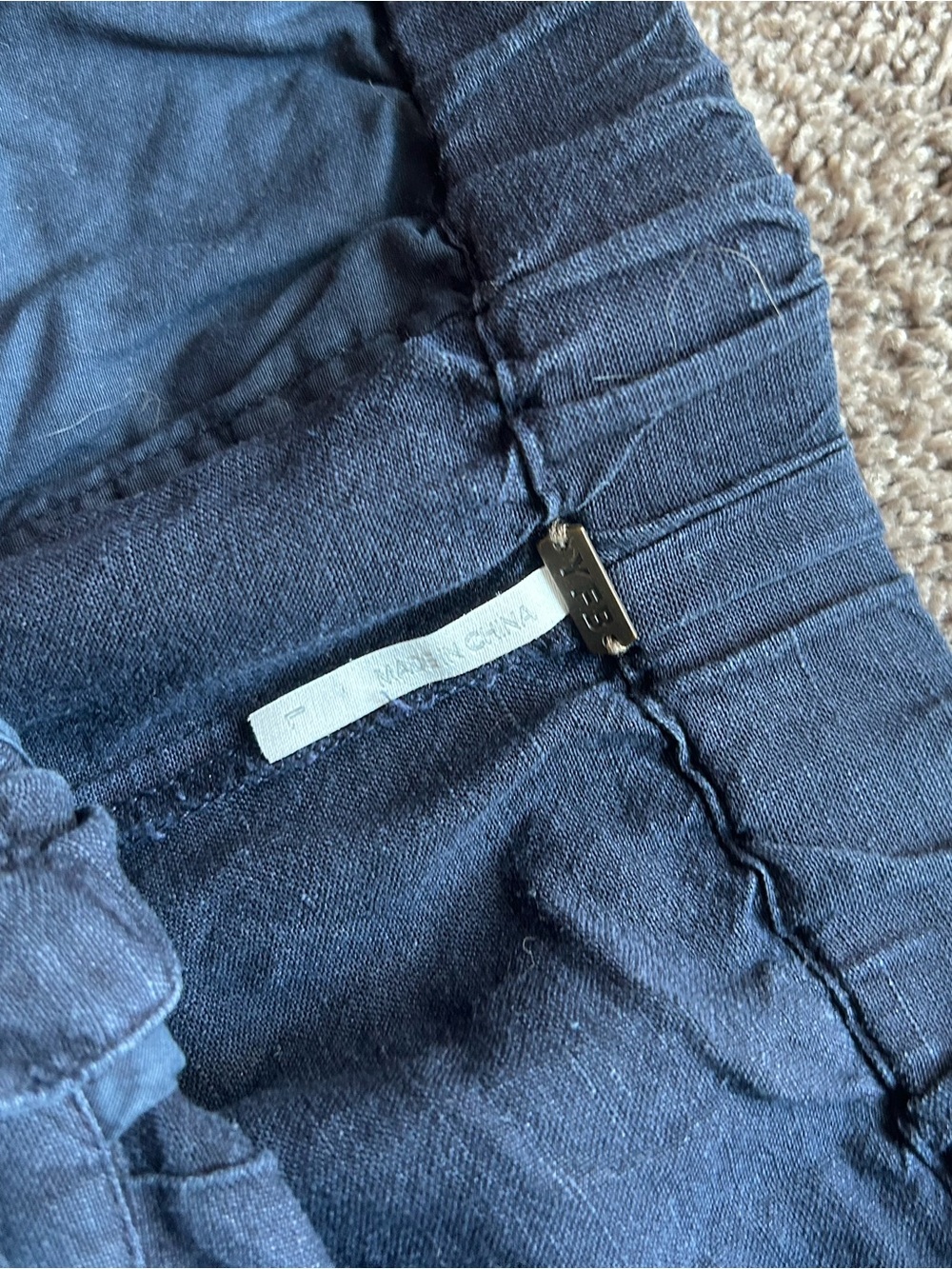 Young Fabulous & Broke Wide Leg Pants in Navy Linen-blend - Picture 2 of 4